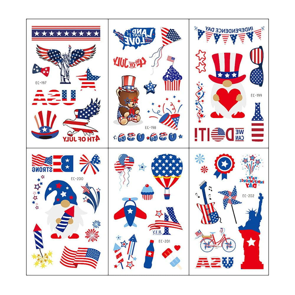 Temporary tattoo stickers - American Independence Day