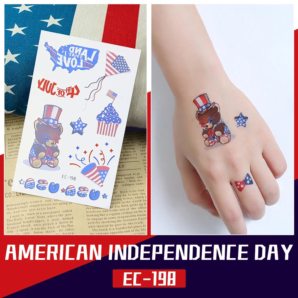 Temporary tattoo stickers - American Independence Day