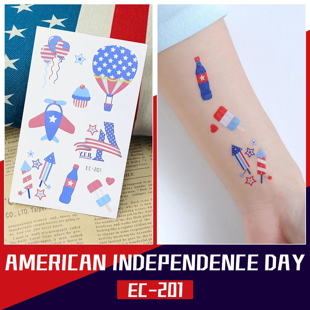 Temporary tattoo stickers - American Independence Day