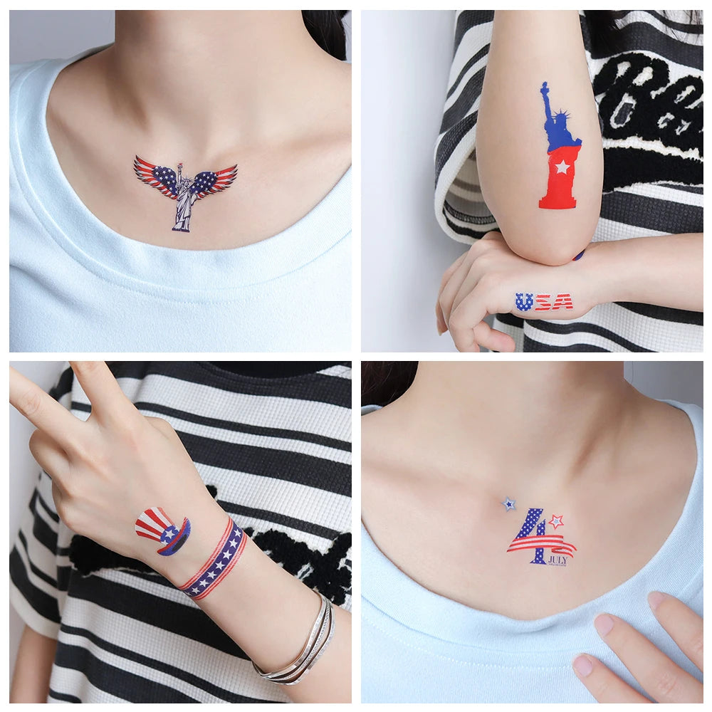Temporary tattoo stickers - American Independence Day