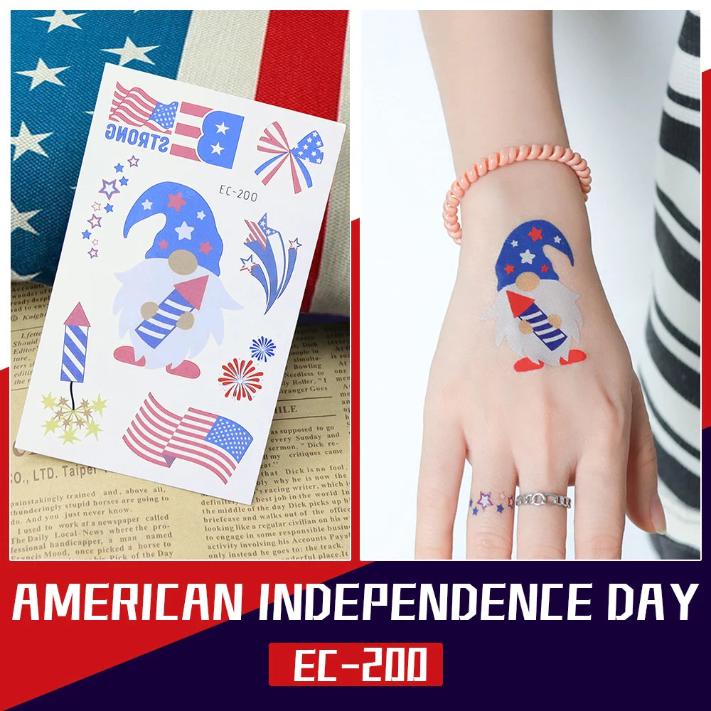 Temporary tattoo stickers - American Independence Day