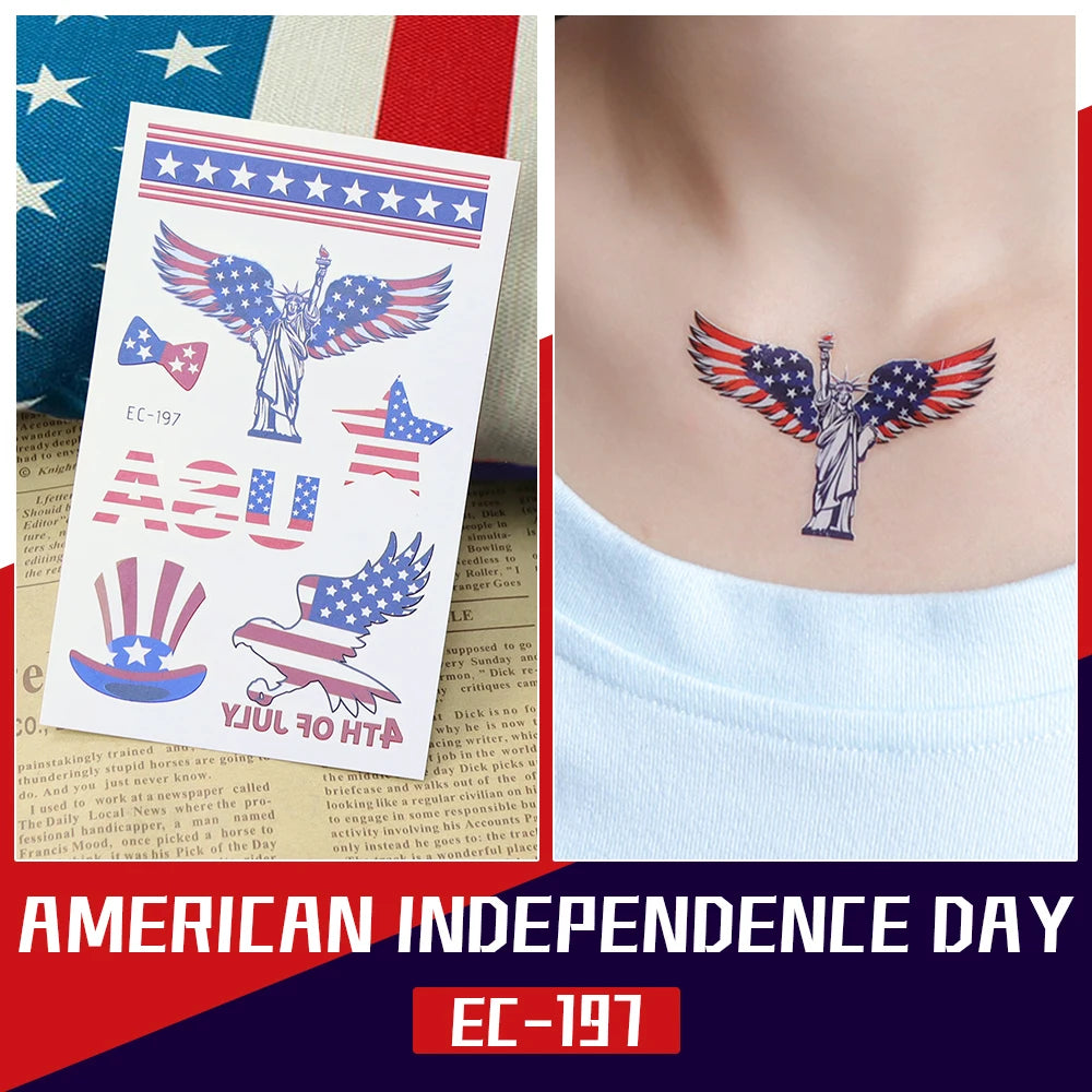 Temporary tattoo stickers - American Independence Day
