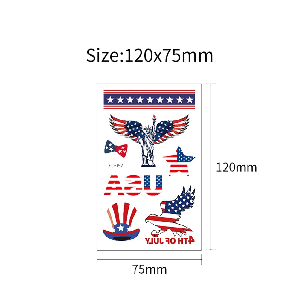 Temporary tattoo stickers - American Independence Day