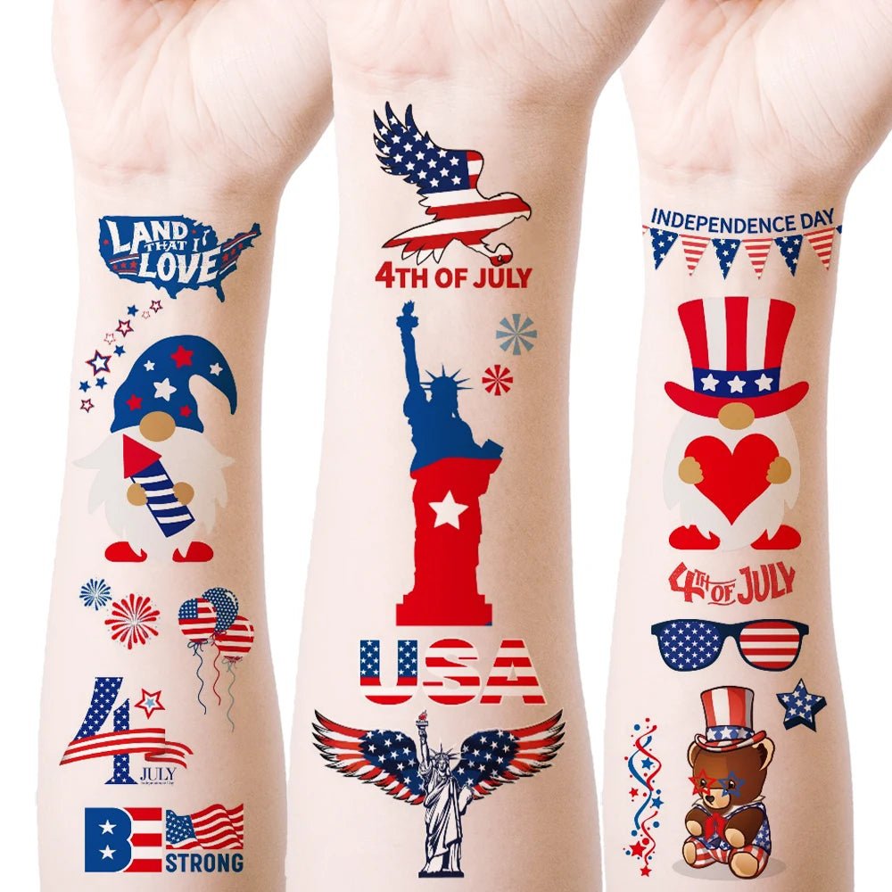Temporary tattoo stickers - American Independence Day