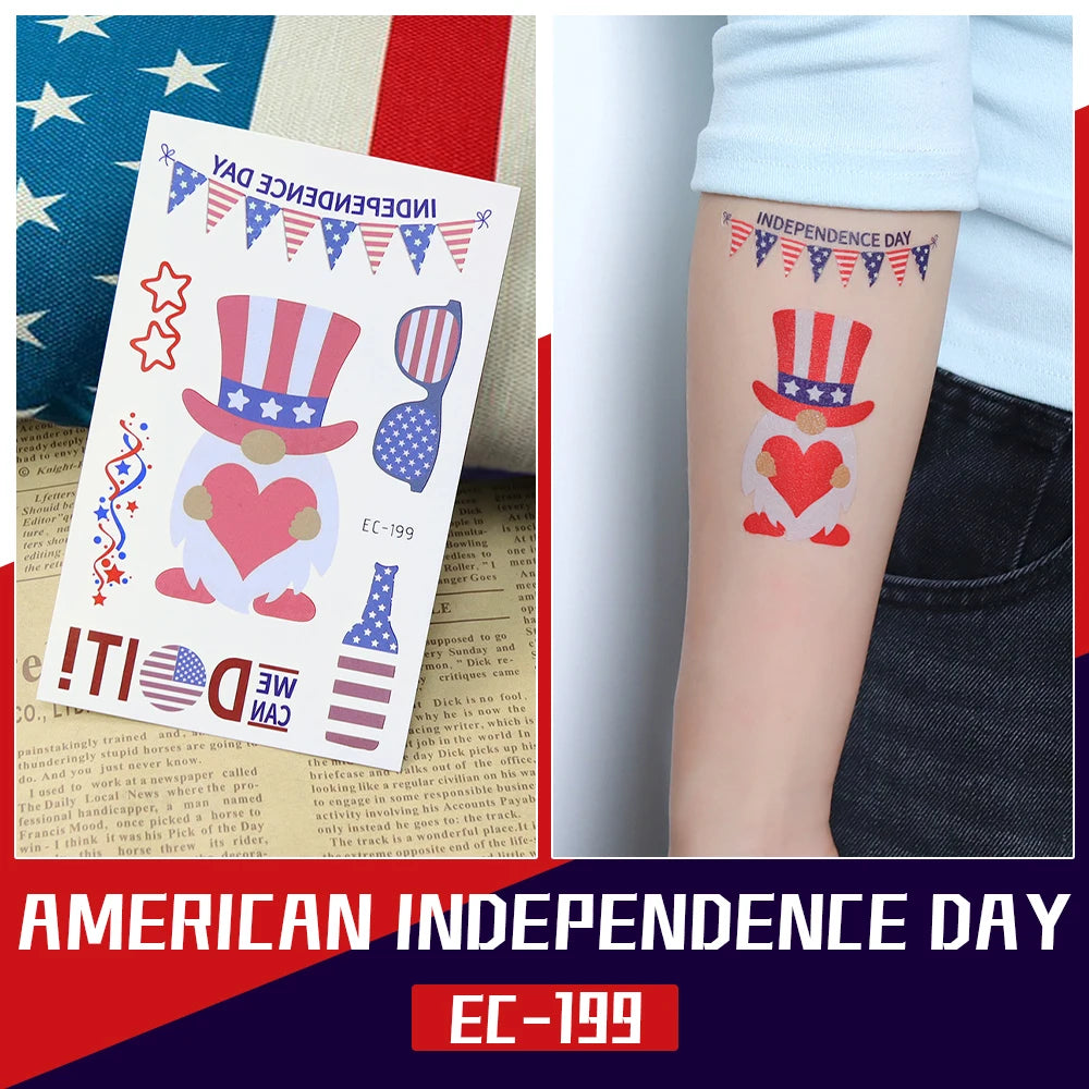 Temporary tattoo stickers - American Independence Day
