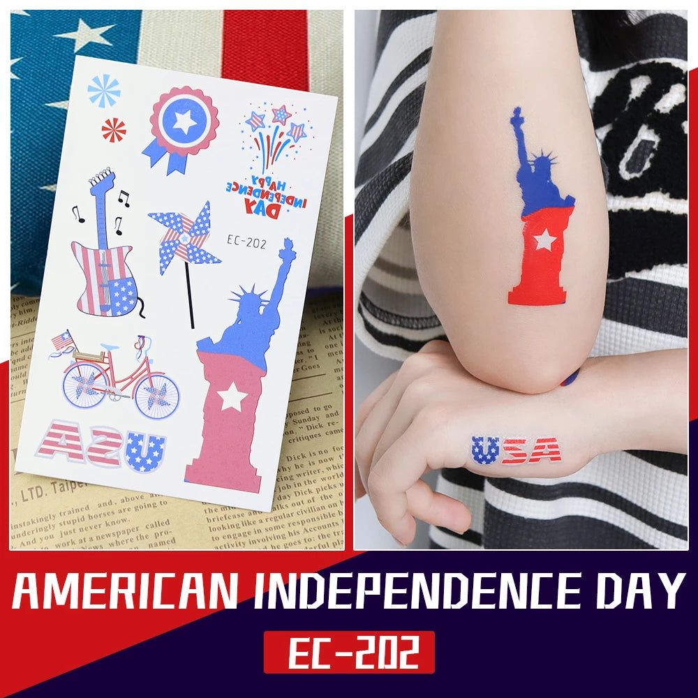 Temporary tattoo stickers - American Independence Day